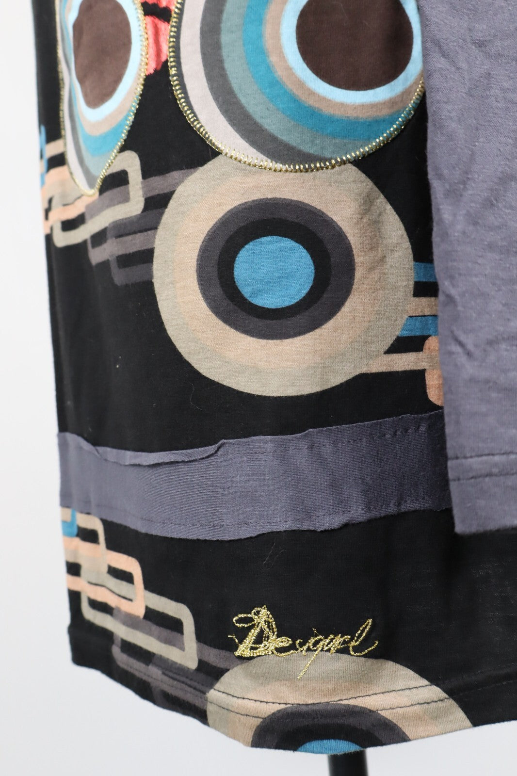 DESIGUAL MAGLIA LUNGA COTONE DONNA TG. XL WOMAN CASUAL VINTAGE T-SHIRT COTTON