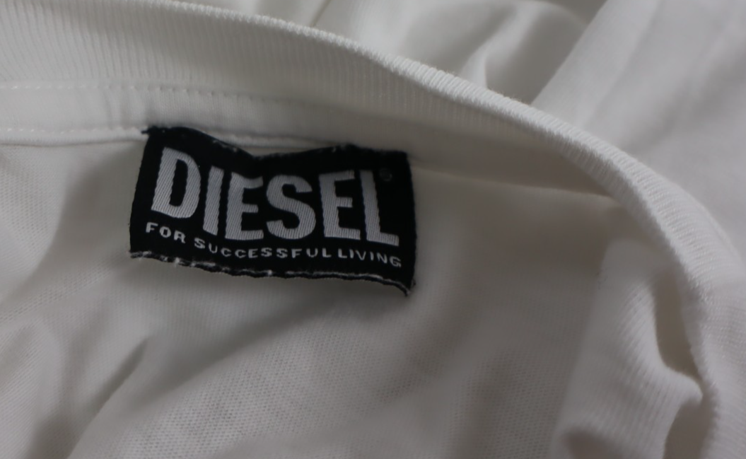 DIESEL MAGLIA UOMO TG M MAN T-SHIRT CASUAL VINTAGE COTONE COTTON BIANCO TASCHE