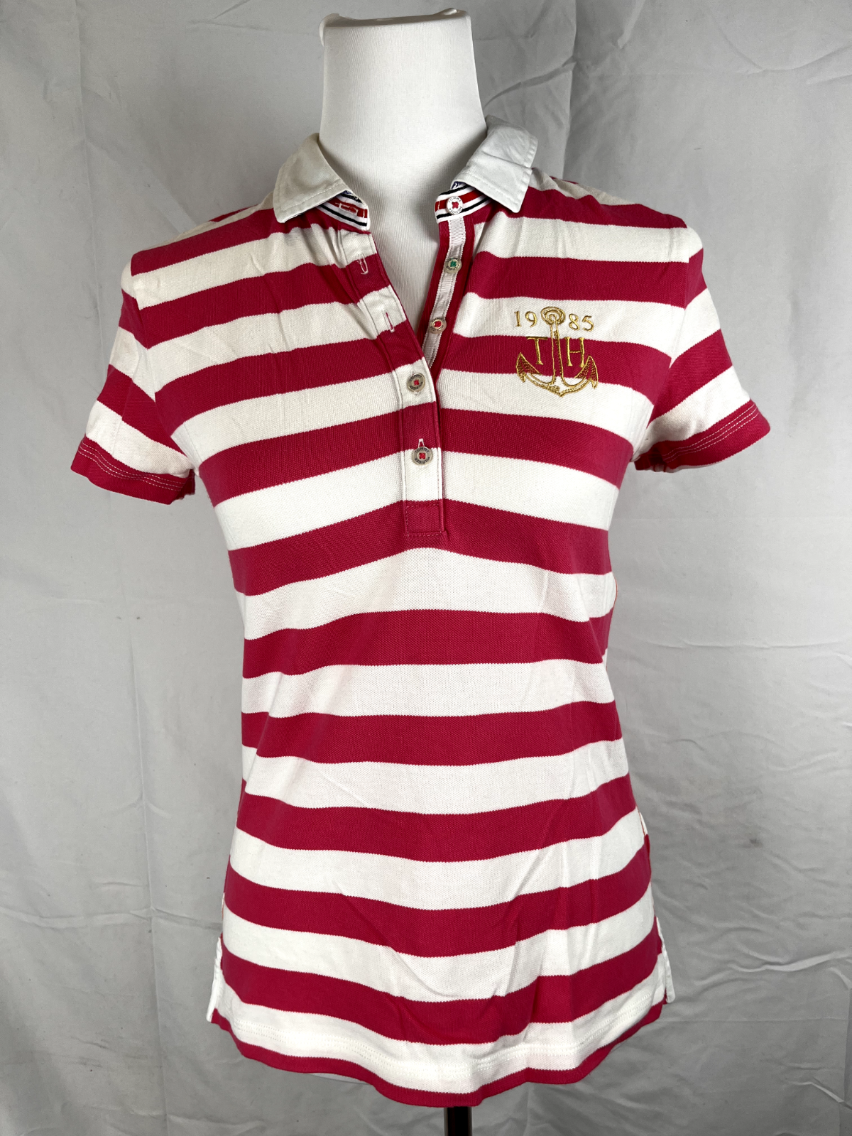 TOMMY HILFIGER POLO MAGLIA DONNA COTONE TG L WOMAN CASUAL VINTAGE TOP T-SHIRT