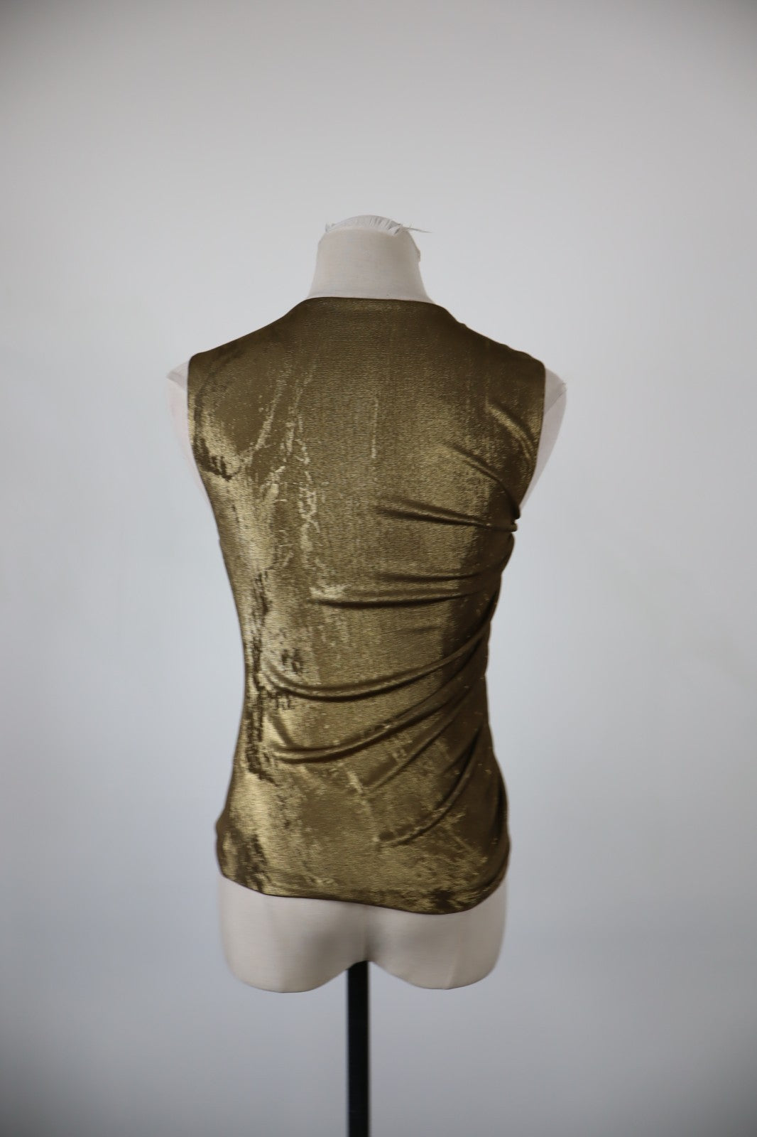 DIESEL MAGLIA DONNA TG. XS WOMAN CASUAL VINTAGE T-SHIRT TOP POLIURETANO ORO