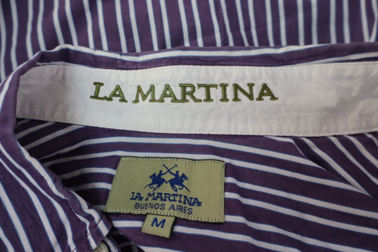 LA MARTINA CAMICIA UOMO TG. M MAN CASUAL VINTAGE SHIRT COTONE COTTON A RIGHE
