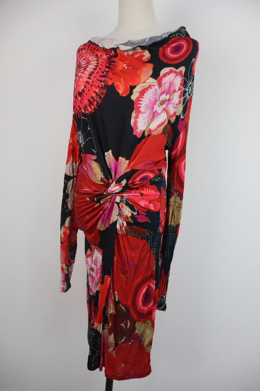 DESIGUAL VESTITO DONNA TG. L WOMAN CASUAL VINTAGE DRESS ABITO FLOREALE