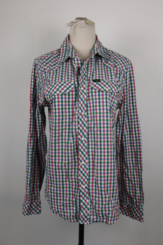 LEE CAMICIA DONNA TG. M WOMAN SHIRT CASUAL VINTAGE COTONE COTTON BOTTONI