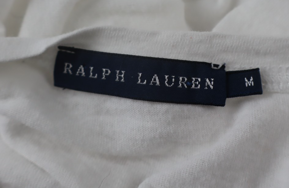 RALPH LAUREN MAGLIA DONNA TG M WOMAN CASUAL T-SHIRT VINTAGE COTONE COTTON BIANCO