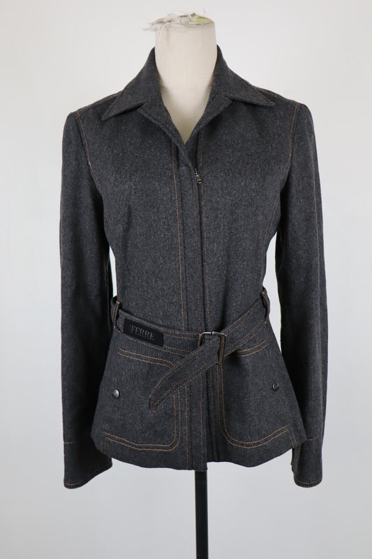 FERRE JEANS CAPPOTTO GIACCA DONNA  28 42  WOMAN WOOL COAT JACKET CASUAL VINTAGE