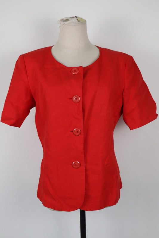 MARELLA BLAZER GIACCA DONNA Tg 44 WOMAN CASUAL VINTAGE JACKET LINO LINEN