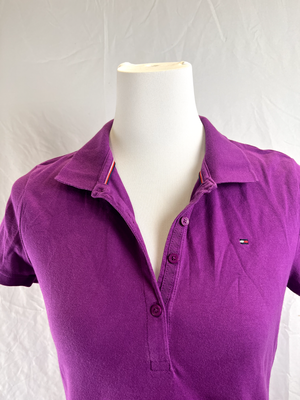 TOMMY HILFIGER POLO MAGLIA T-SHIRT DONNA COTONE TG. S WOMAN SHIRT CASUAL VINTAGE