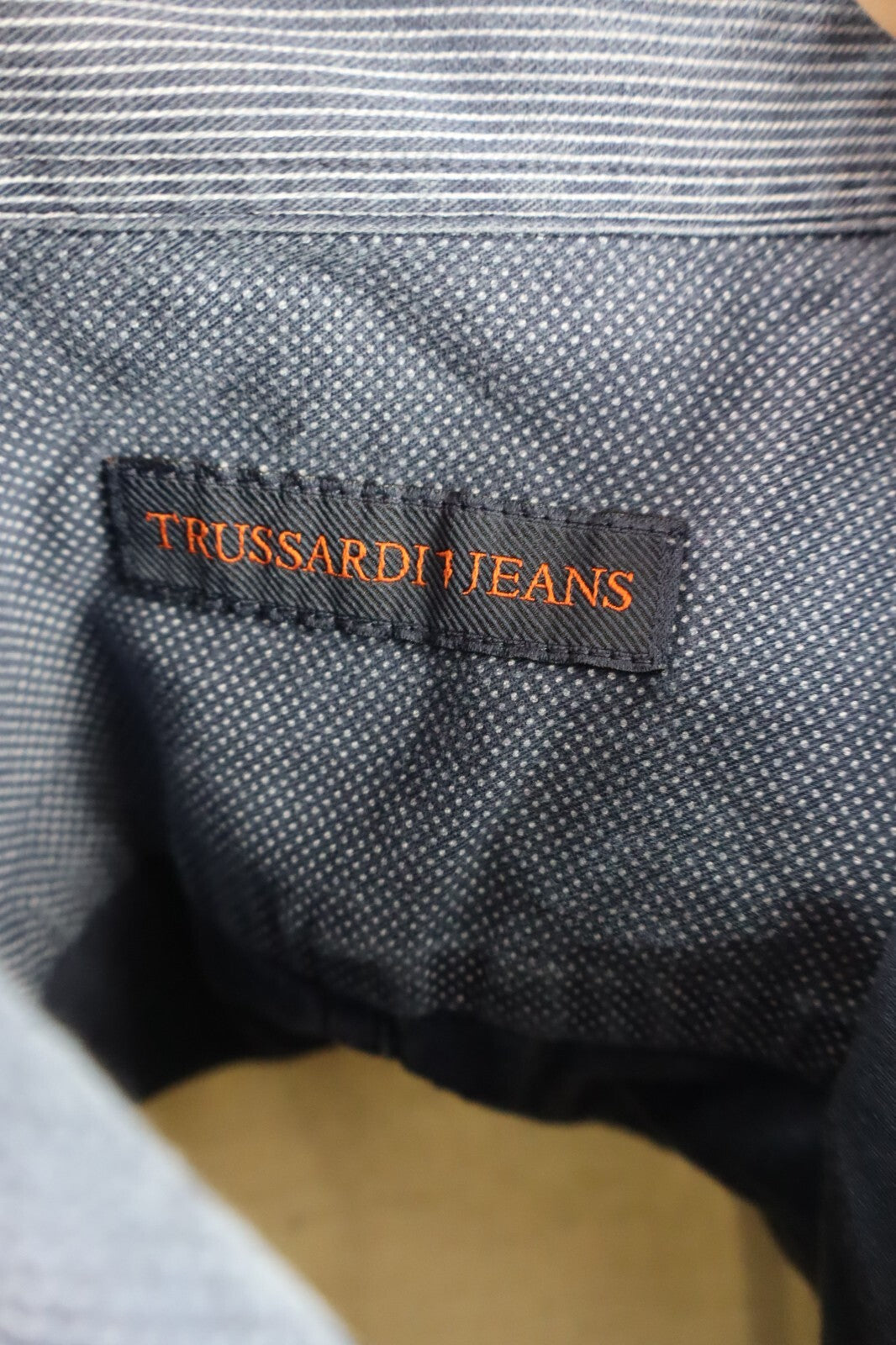 TRUSSARDI JEANS CAMICIA UOMO TG 41 MAN CASUAL VINTAGE SHIRT COTONE COTTON