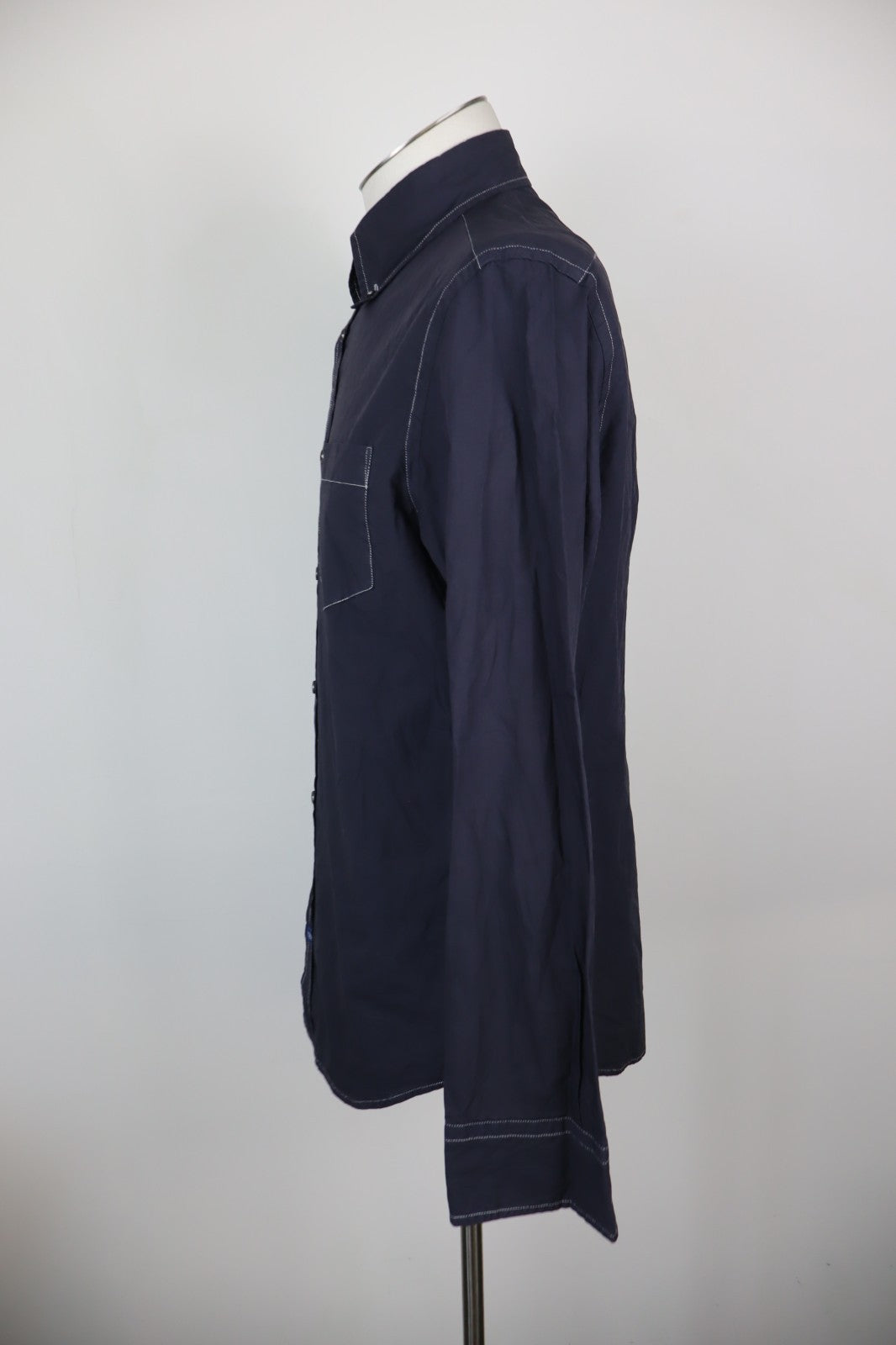 TRUSSARDI JEANS CAMICIA UOMO TG. M MAN CASUAL VINTAGE SHIRT COTONE COTTON LOGO