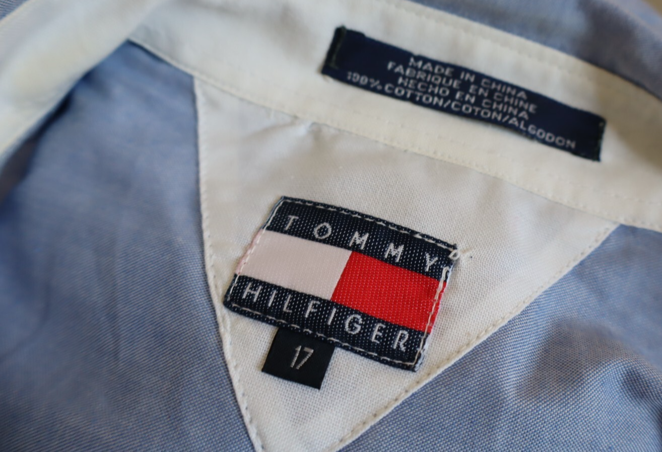 TOMMY HILFIGER CAMICIA UOMO TG. 17 MAN CASUAL SHIRT VINTAGE SHIRT COTONE COTTON