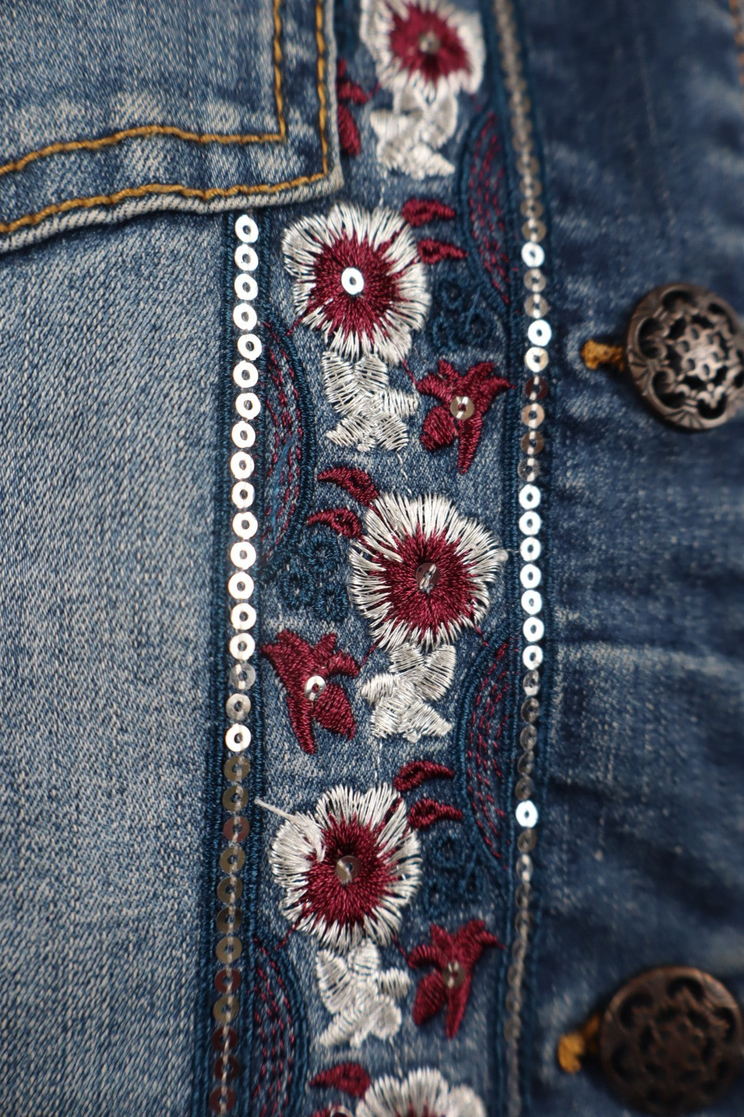 DESIGUAL JEANS GIUBBINO SMANICATO DONNA 38 WOMAN CASUAL JACKET COTONE DENIM