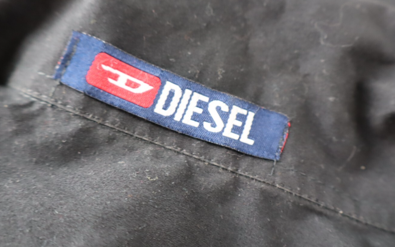 DIESEL CAMICIA CON CERNIERA UOMO TG. L MAN CASUAL VINTAGE SHIRT ZIP NERO POLY