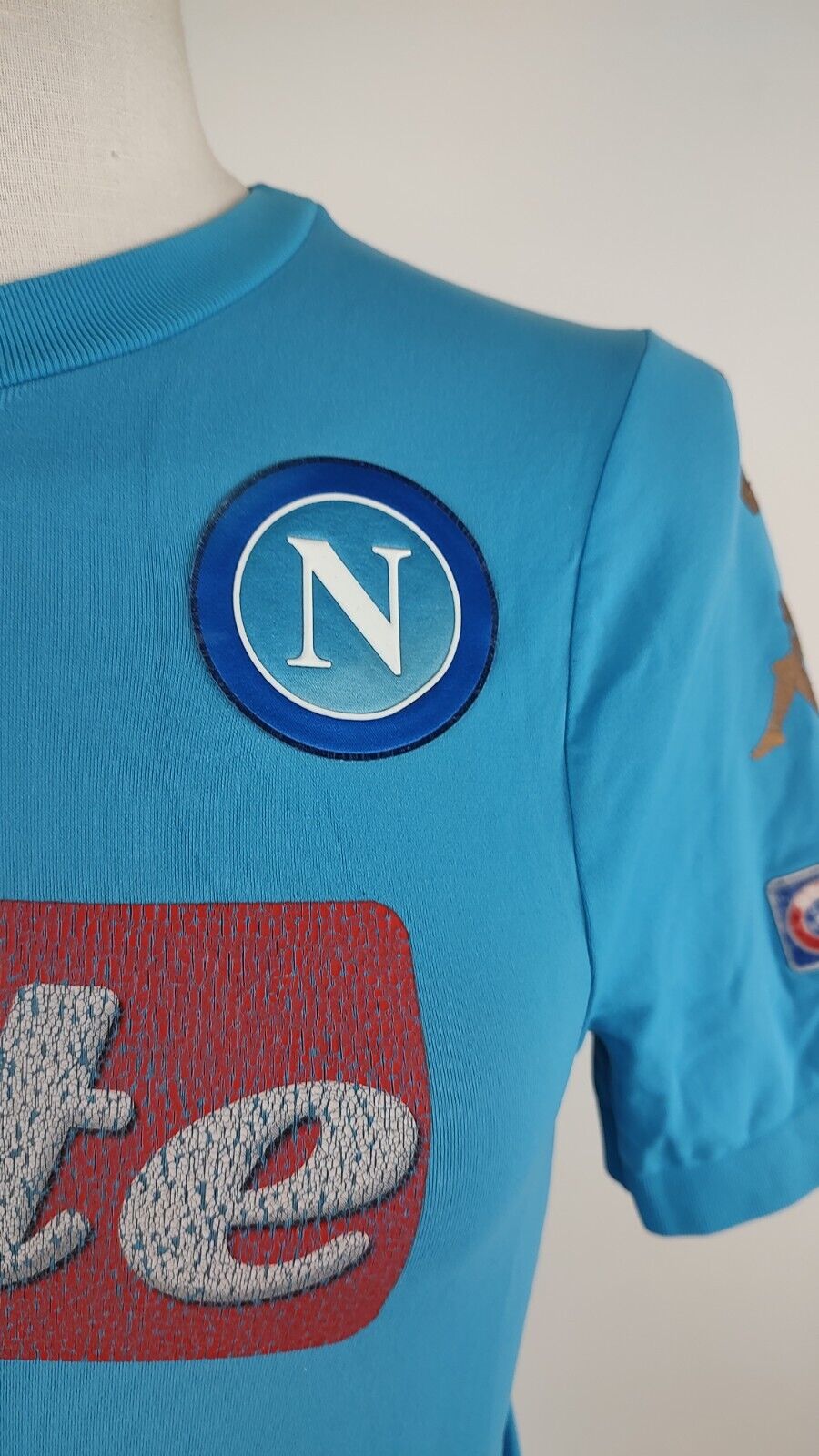 KAPPA NAPOLI MAGLIA CALCIO Tg L/XL ANNI RAGAZZO SOCCER  JERSEY VINTAGE