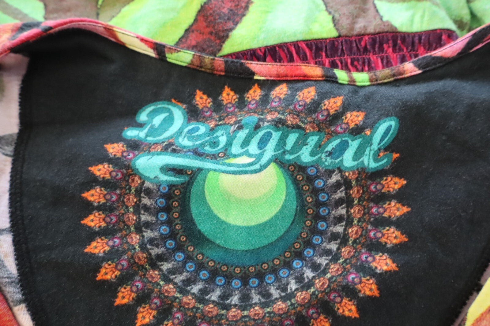 DESIGUAL VESTITO ABITO MEZZE MANICHE DONNA TG. M WOMAN CASUAL VINTAGE DRESS