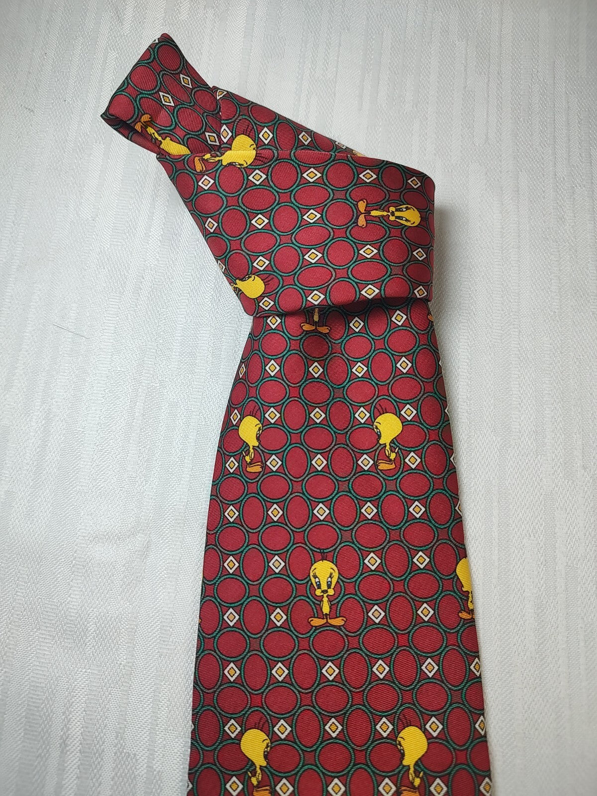 WARNER BROSS TWEETY 100% SILK TIE SETA CRAVATTA NECKTIE MADE IN ITALY CLASSIC