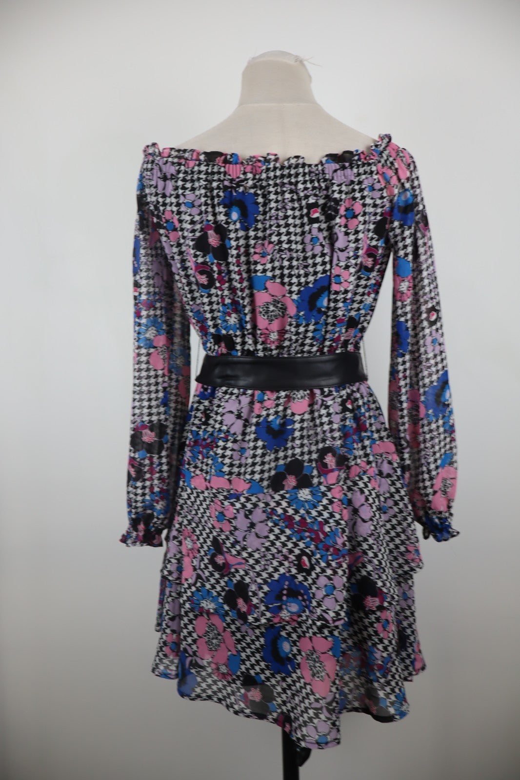 GUESS VESTITO ABITO DONNA TG XS WOMAN CASUAL VINTAGE DRESS MANICA LUNGA CINTURA