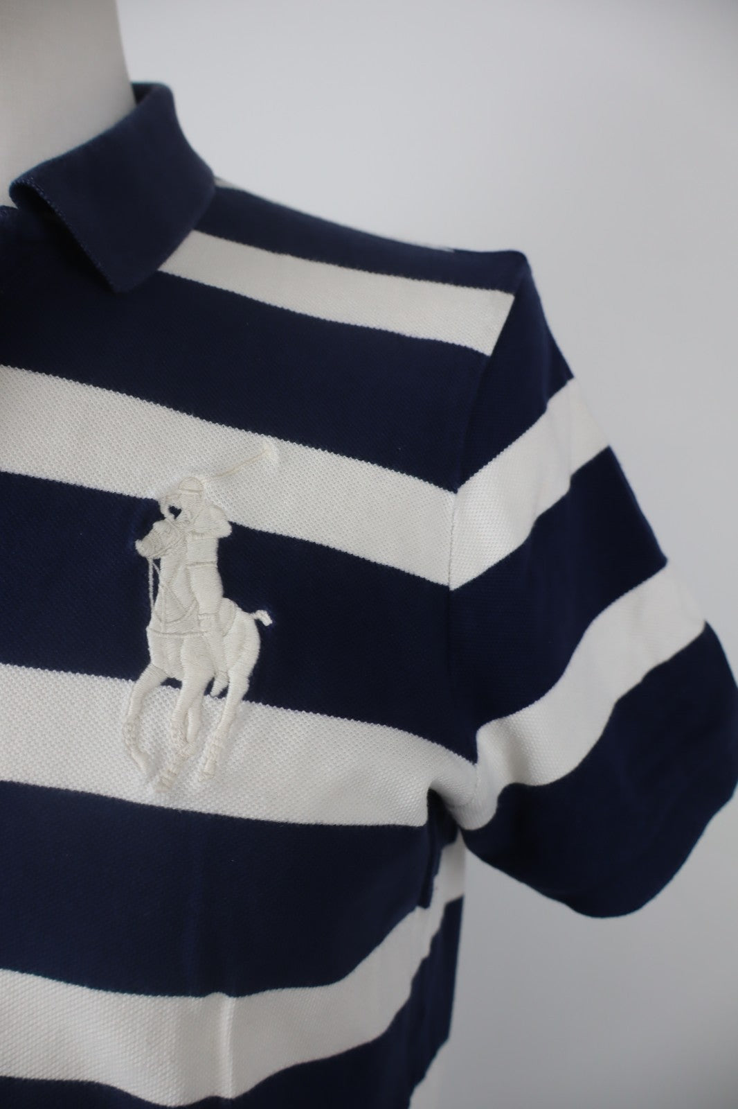 RALPH LAUREN POLO MAGLIA UOMO COTONE XL MAN T- SHIRT CASUAL VINTAGE LOGO A RIGHE