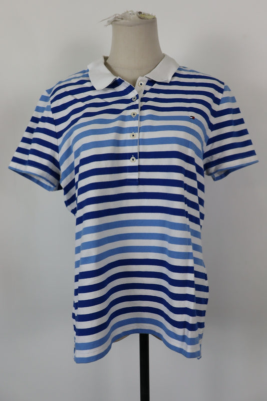 TOMMY HILFIGER POLO MAGLIA T-SHIRT DONNA COTONE TG. XL WOMAN CASUAL VINTAGE