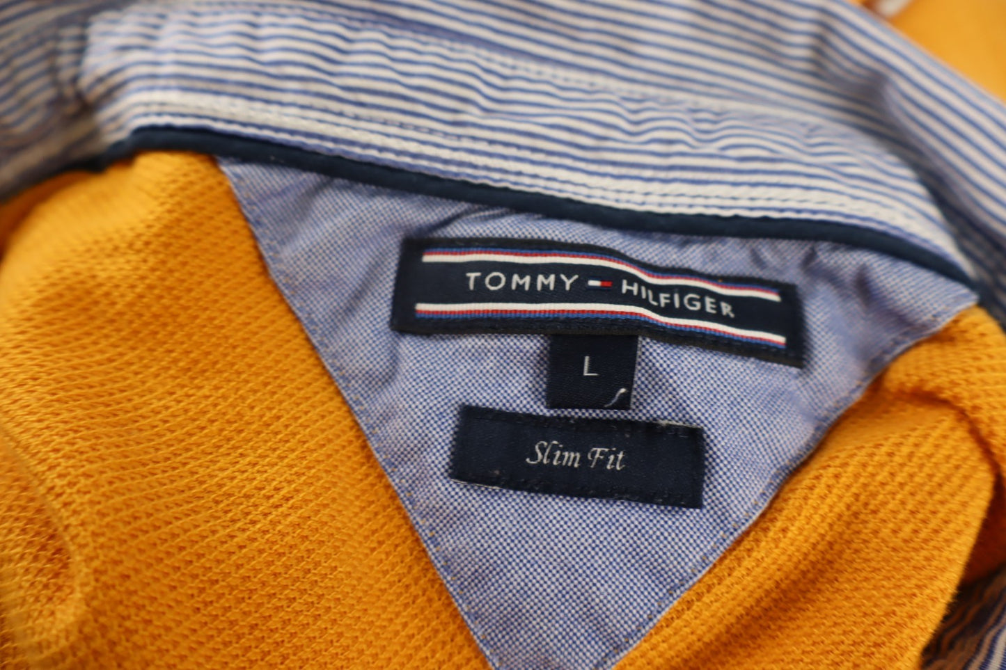 TOMMY HILFIGER MAGLIA POLO UOMO TG. L SLIM MAN T-SHIRT CASUAL VINTAGE BIG LOGO