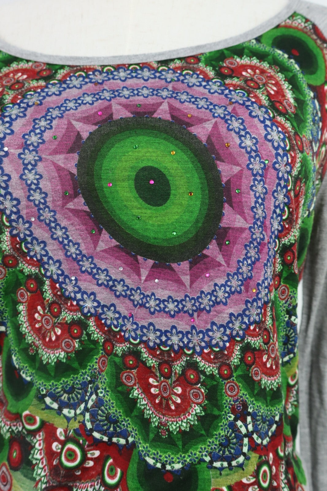 DESIGUAL MAGLIA DONNA TG. 48 WOMAN T-SHIRT CASUAL VINTAGE COTONE