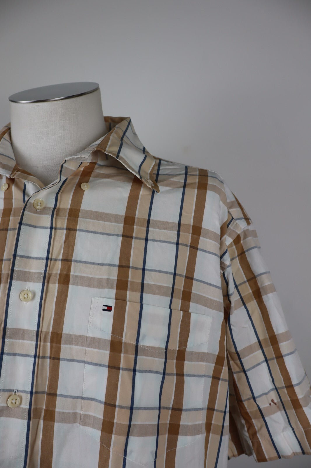 TOMMY HILFIGER CAMICIA UOMO COTONE TG. L MAN CASUAL VINTAGE COTTON SHIRT