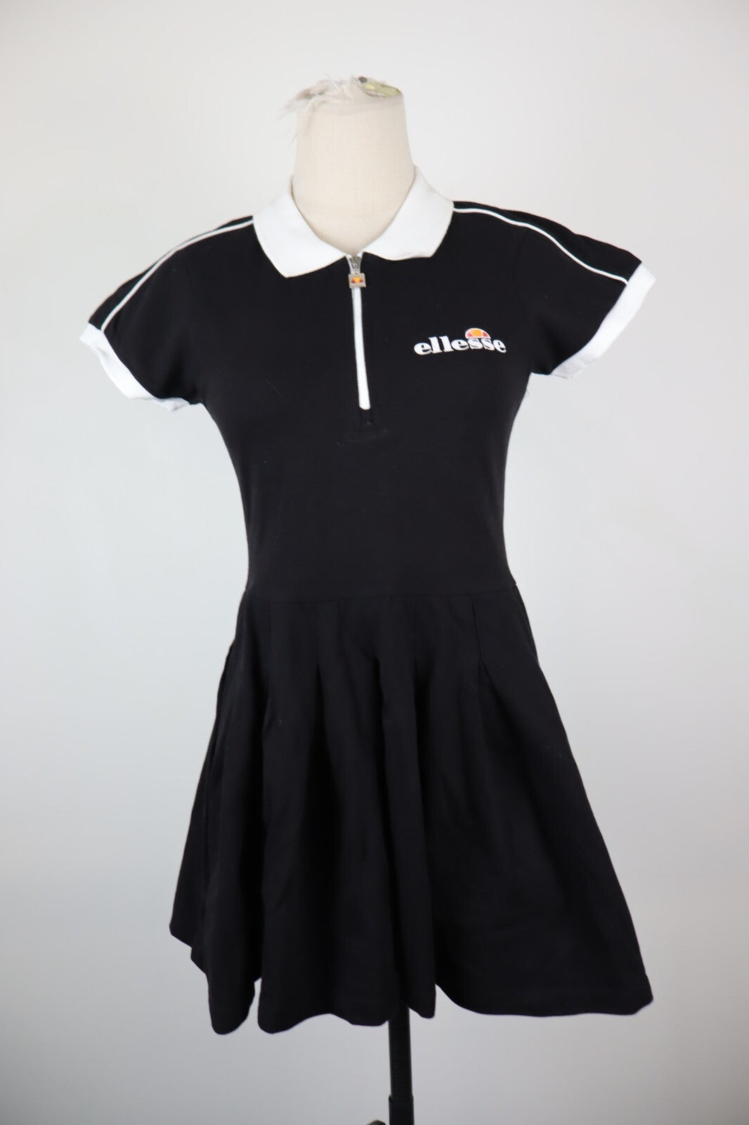 ELLESSE VESTITO A POLO CON ZIP DONNA TG. 36  WOMAN CASUAL TENNIS VINTAGE DRESS