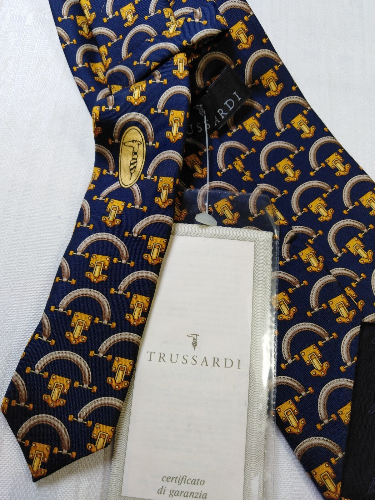 TRUSSARDI 100% SILK TIE SETA CRAVATTA NECKTIE MADE IN ITALY CLASSIC CON TAG