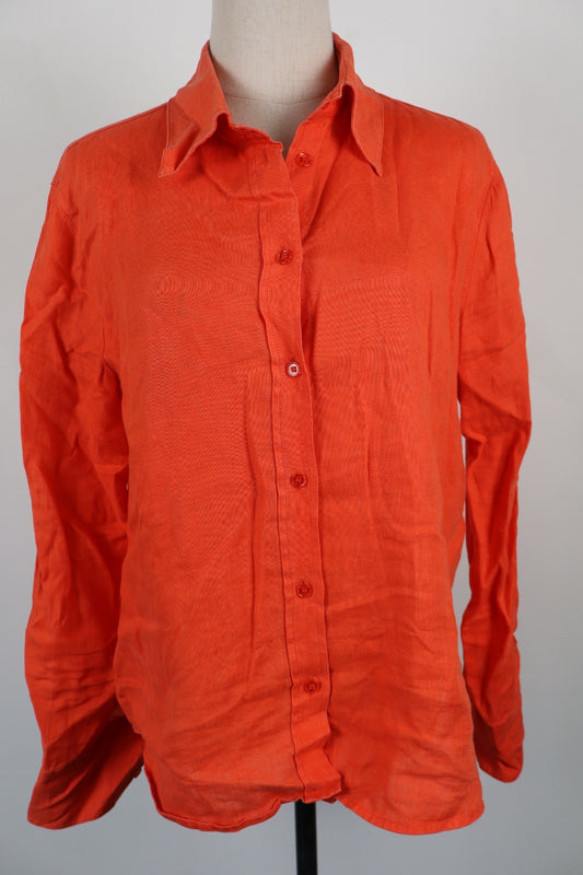AJ ARMANI JEANS CAMICIA DONNA LINO TG. 46 WOMAN CASUAL VINTAGE LINEN SHIRT