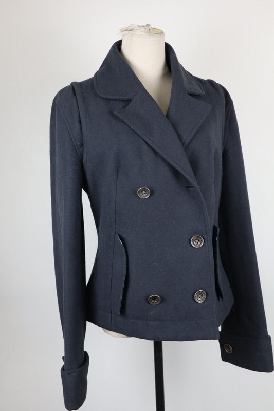 TOMMY HILFIGER CAPPOTTO COAT DONNA Tg L WOMAN VINTAGE CASUAL JACKET LANA WOOL