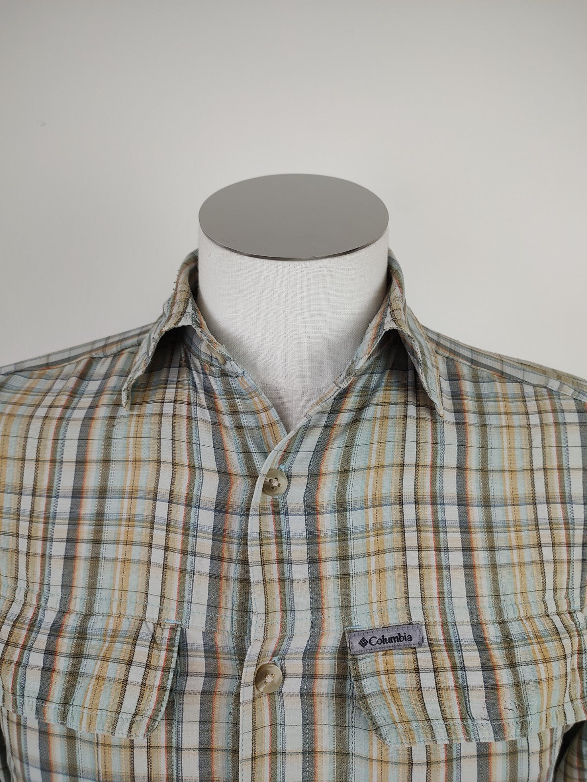 COLUMBIA CAMICIA UOMO TG. S MAN CASUAL VINTAGE  SHIRT NYLON