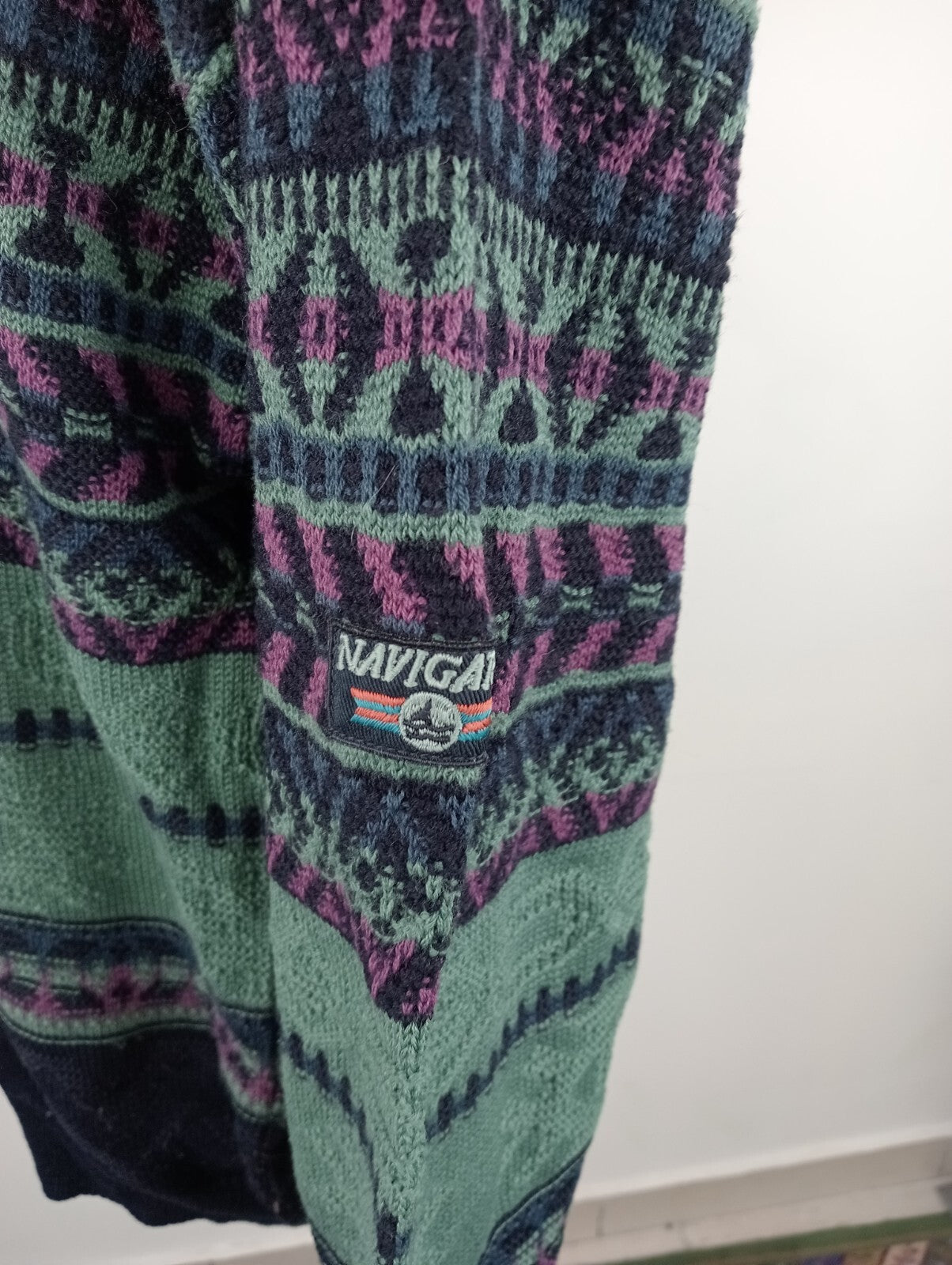 NAVIGARE MAGLIONE LANA WOOL VINTAGE UOMO Tg. L MAN SWEATER CASUAL MADE ITALY