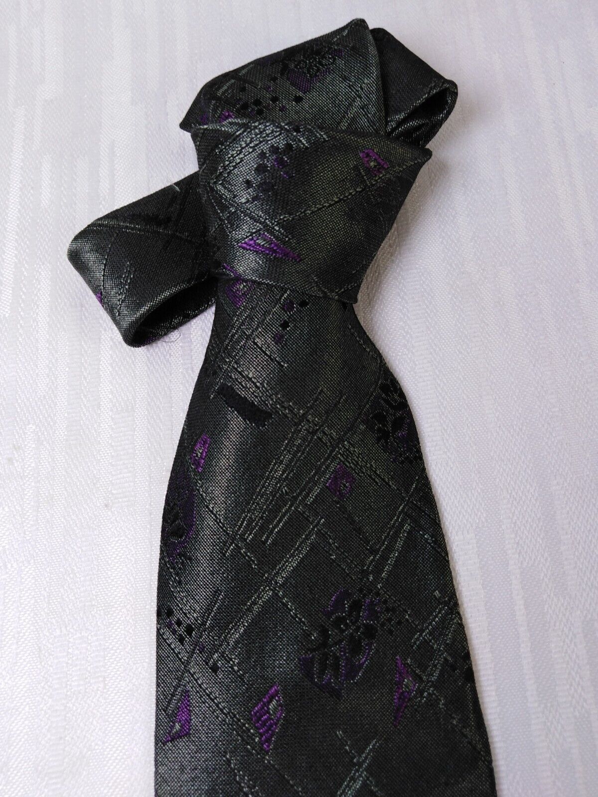 TRUSSARDI  100% SETA SILK TIE CRAVATTA NECKTIE ITALY VINTAGE CLASSIC