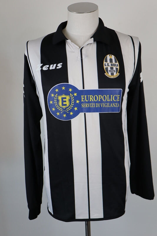 ZEUS SS NOLA N 18 MAGLIA CON ZIP CALCIO TRIKOT UOMO Tg M SOCCER JERSEY VINTAGE