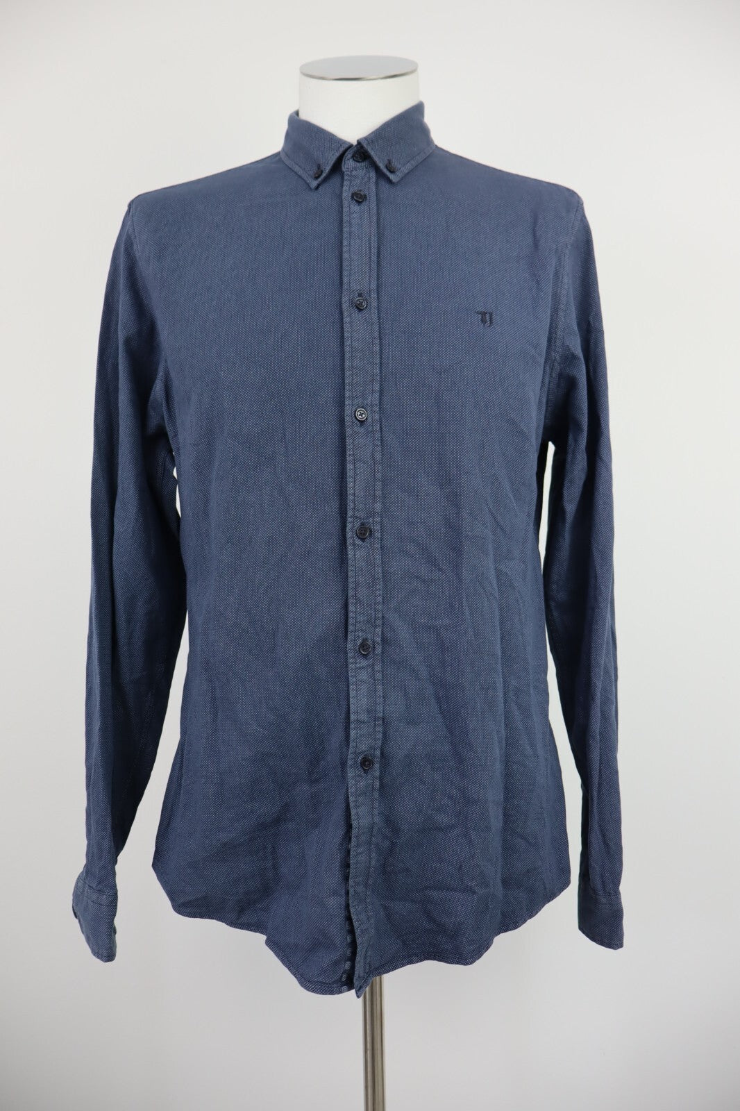 TRUSSARDI JEANS CAMICIA UOMO TG 41 MAN CASUAL VINTAGE SHIRT COTONE COTTON