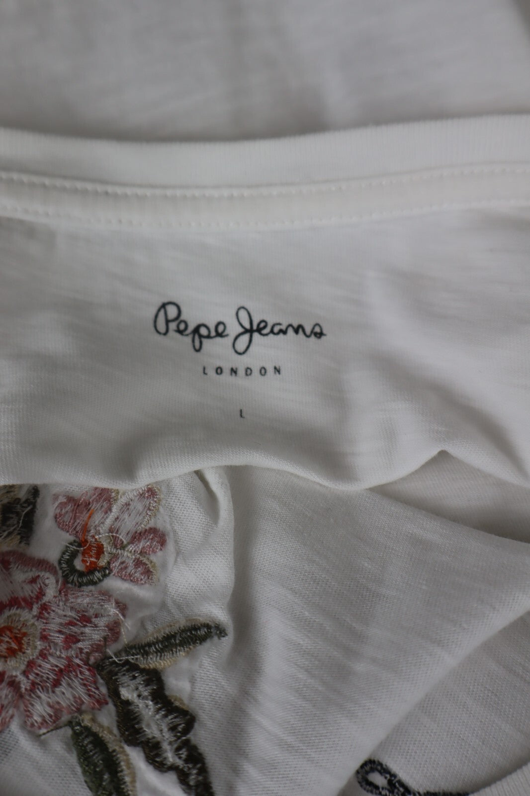 PEPE JEANS LONDON MAGLIA DONNA TG. L WOMAN CASUAL  T-SHIRT SETA COTONE