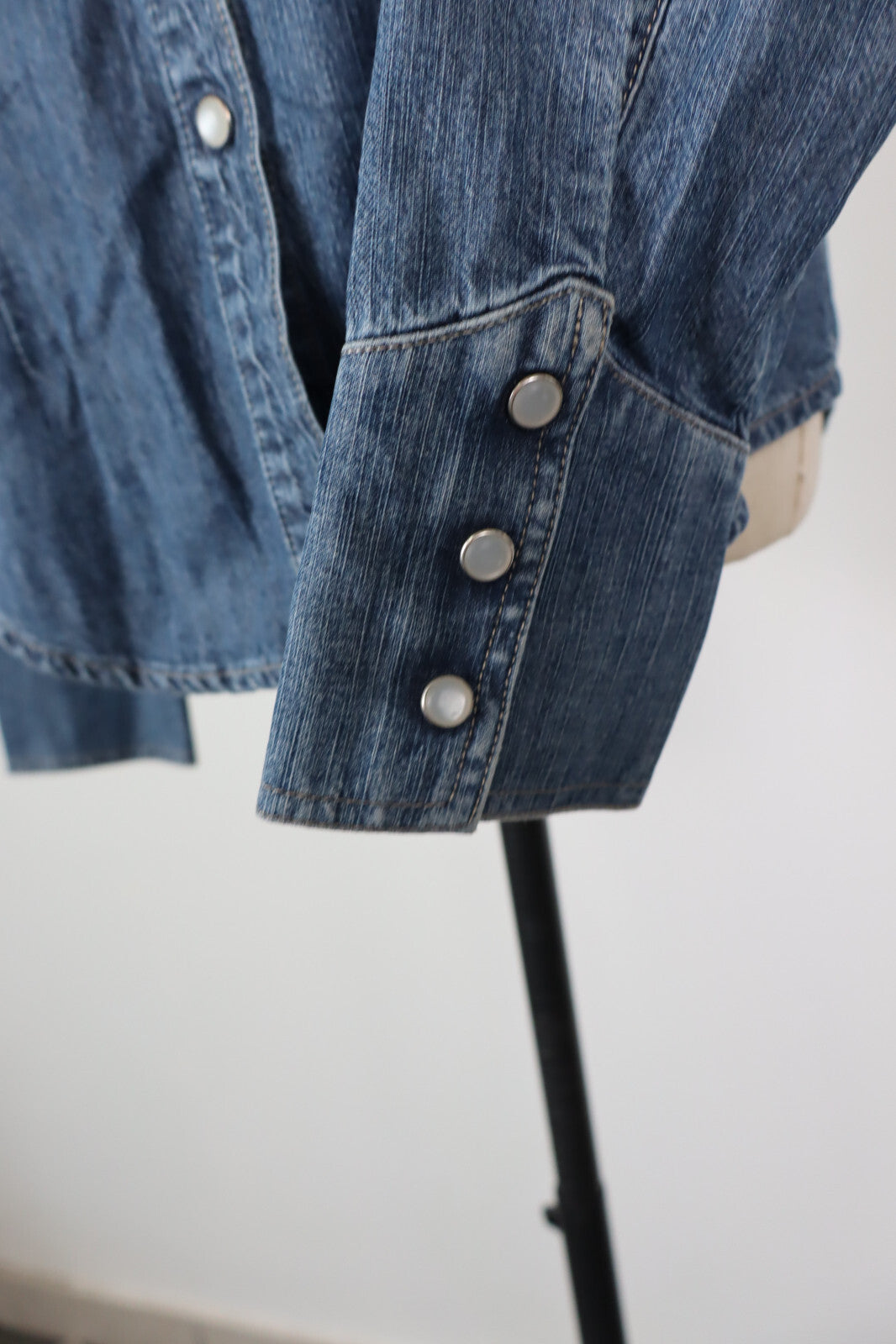 CARRERA CAMICIA JEANS DONNA TG L WOMAN SHIRT CASUAL VINTAGE COTONE COTTON DENIM