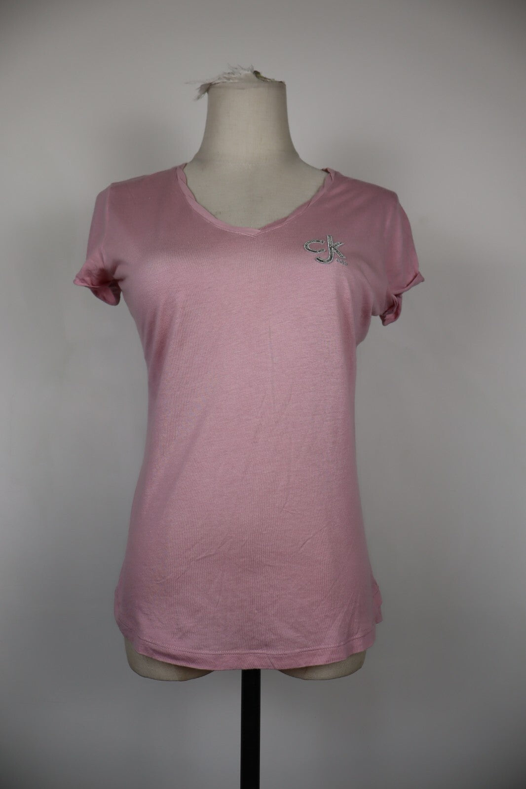 CALVIN KLEIN JEANS MAGLIA DONNA TG. S WOMAN CASUAL VINTAGE T-SHIRT TOP COTONE