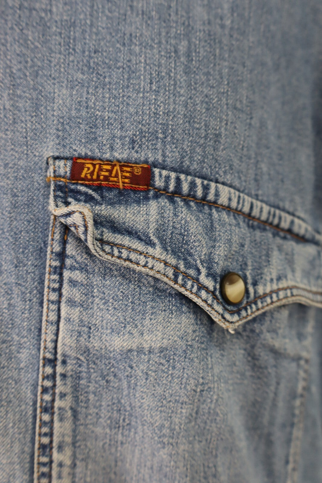 RIFLE CAMICIA JEANS UOMO TG. XL REGULAR  MAN CASUAL VINTAGE SHIRT COTONE DENIM