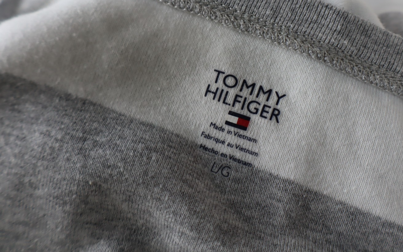 TOMMY HILFIGER MAGLIA COTONE DONNA TG. L WOMAN CASUAL VINTAGE T-SHIRT A RIGHE