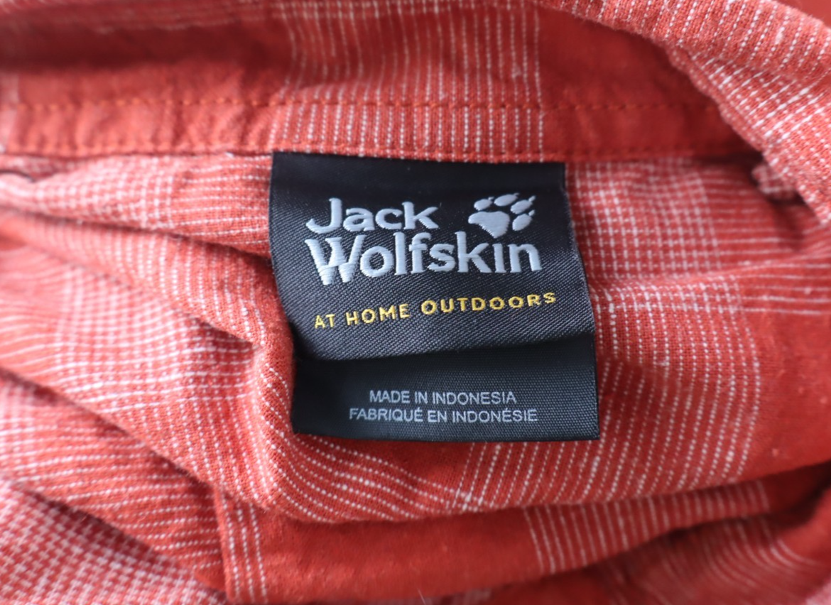 JACK WOLFSKIN CAMICIA UOMO TG. 58 MAN CASUAL VINTAGE  SHIRT CANAPA COTONE LOGO