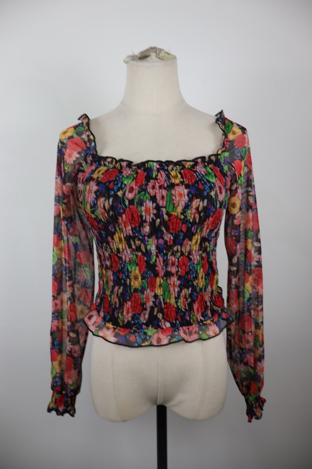 DESIGUAL MAGLIA MANICA LUNGA DONNA TG. S WOMAN VINTAGE T-SHIRT CASUAL VELATO