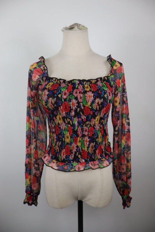 DESIGUAL MAGLIA MANICA LUNGA DONNA TG. S WOMAN VINTAGE T-SHIRT CASUAL VELATO