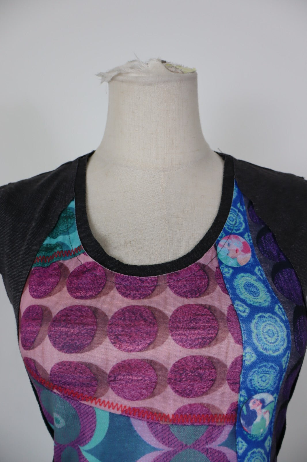 DESIGUAL VESTITO ABITO DONNA TG. XS WOMAN CASUAL VINTAGE DRESS