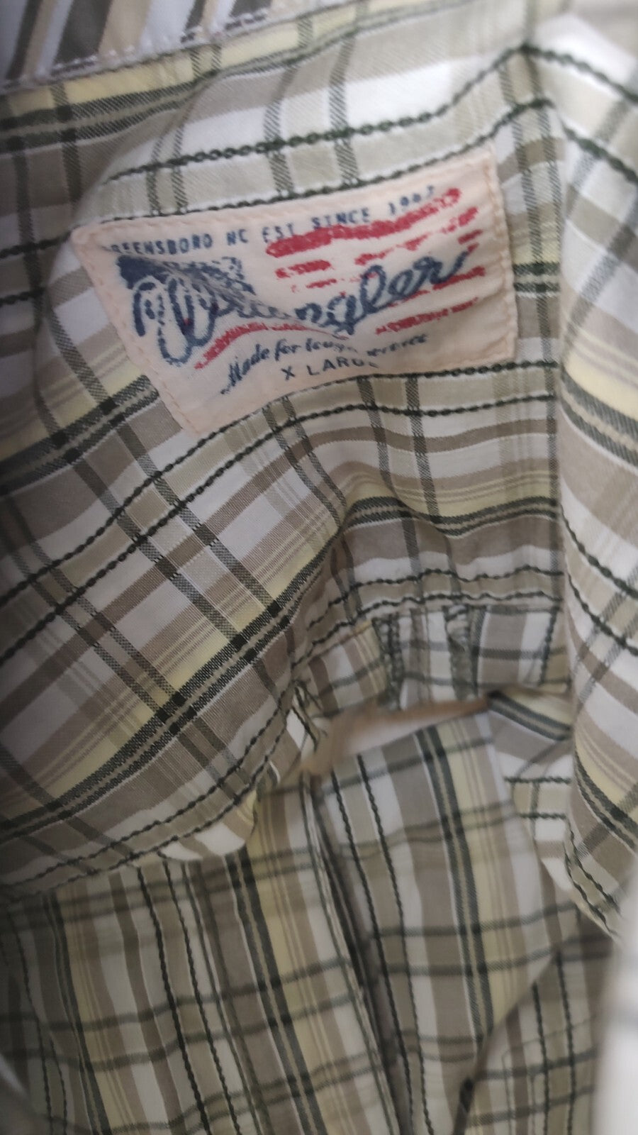 WRANGLER CAMICIA UOMO TG. XL MAN CASUAL VINTAGE SHIRT COTONE