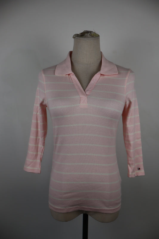 TOMMY HILFIGER POLO MAGLIA DONNA COTONE TG. S WOMAN SHIRT CASUAL VINTAGE CON TAG