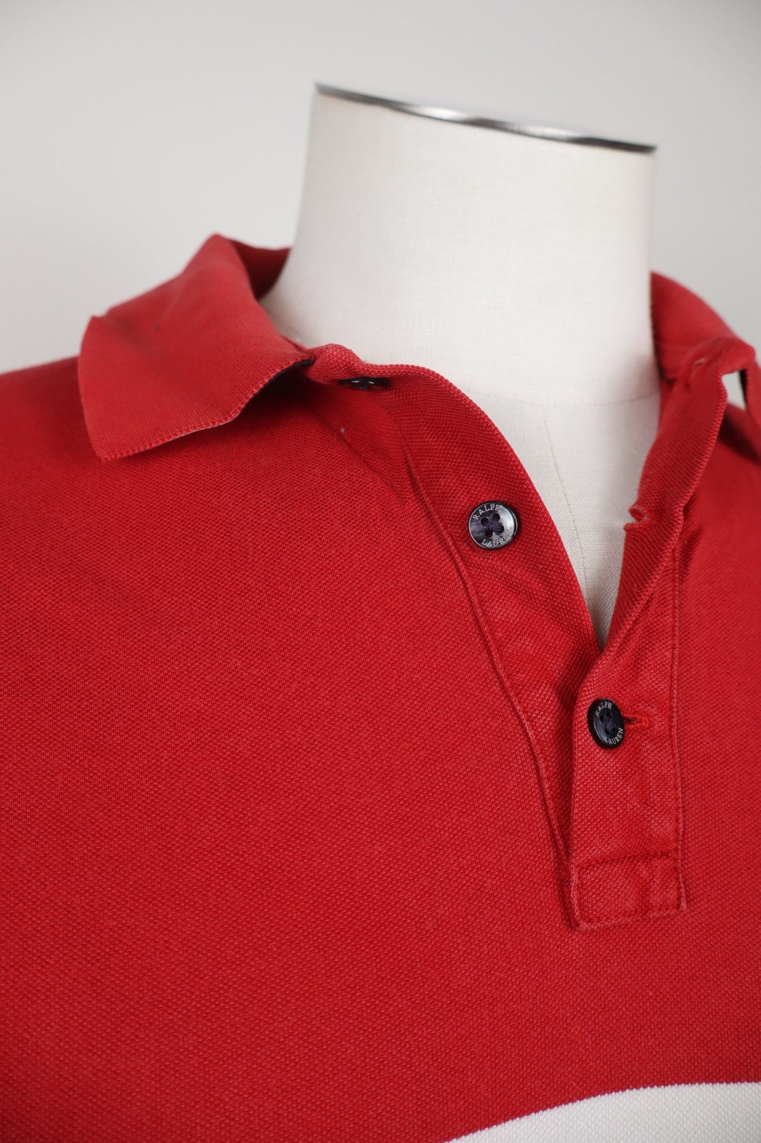 RALPH LAUREN POLO MAGLIA UOMO COTONE TG M SLIM MAN SHIRT CASUAL VINTAGE MOTO