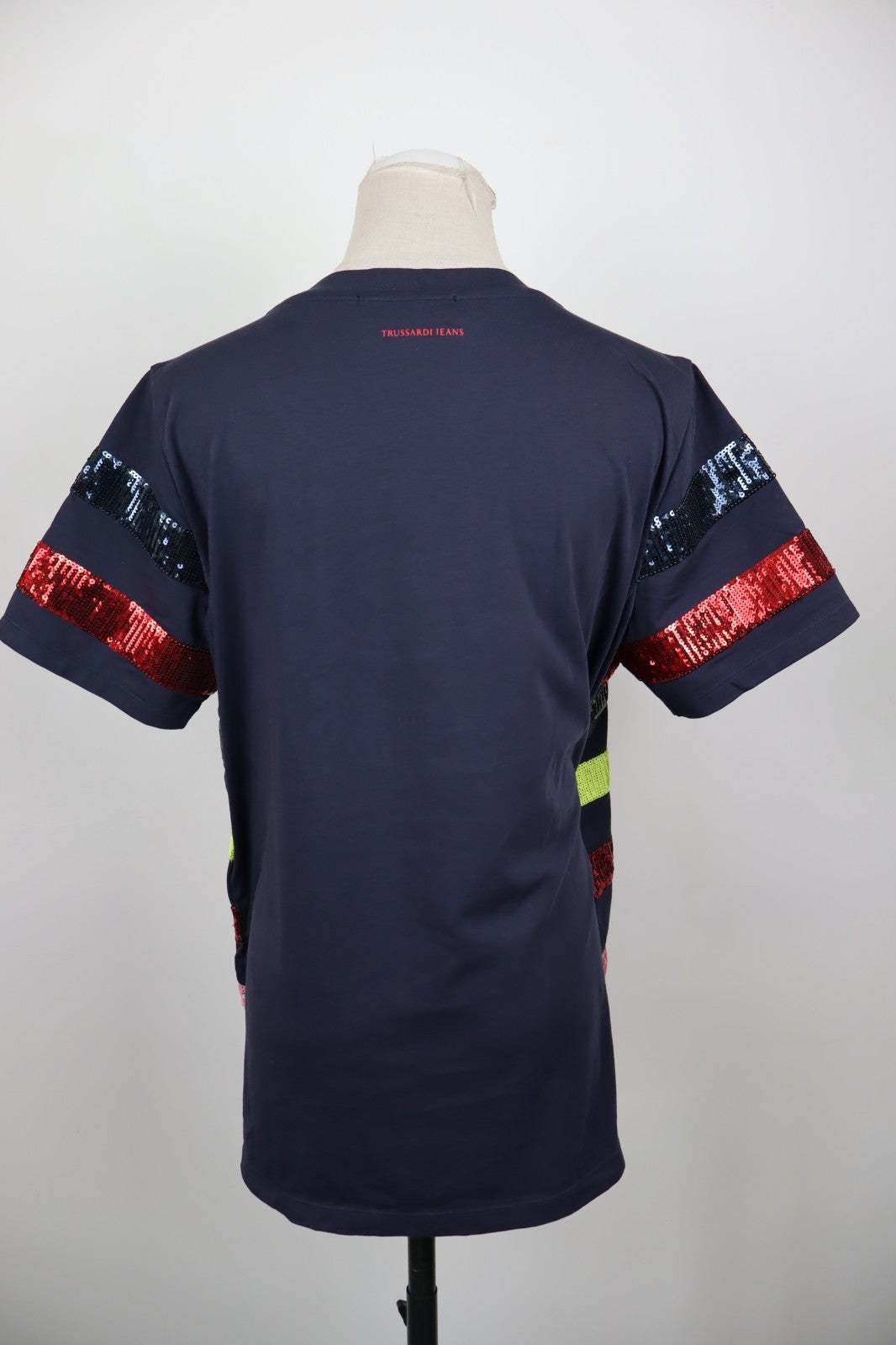 TRUSSARDI JEANS MAGLIA DONNA TG. XL WOMAN CASUAL VINTAGE T-SHIRT TOP COTONE LOGO