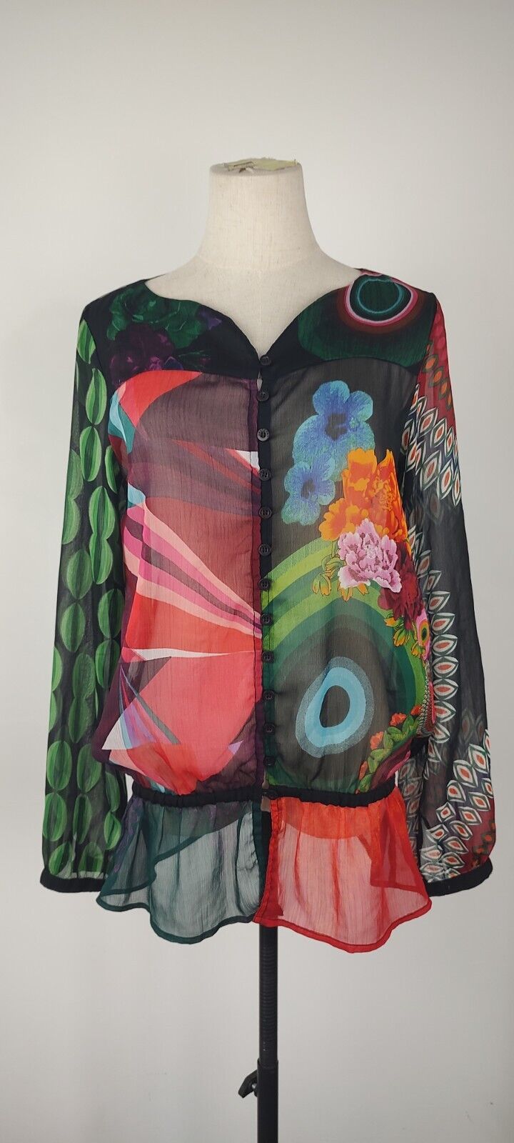 DESIGUAL CAMICIA  DONNA TG. S WOMAN SHIRT CASUAL VINTAGE