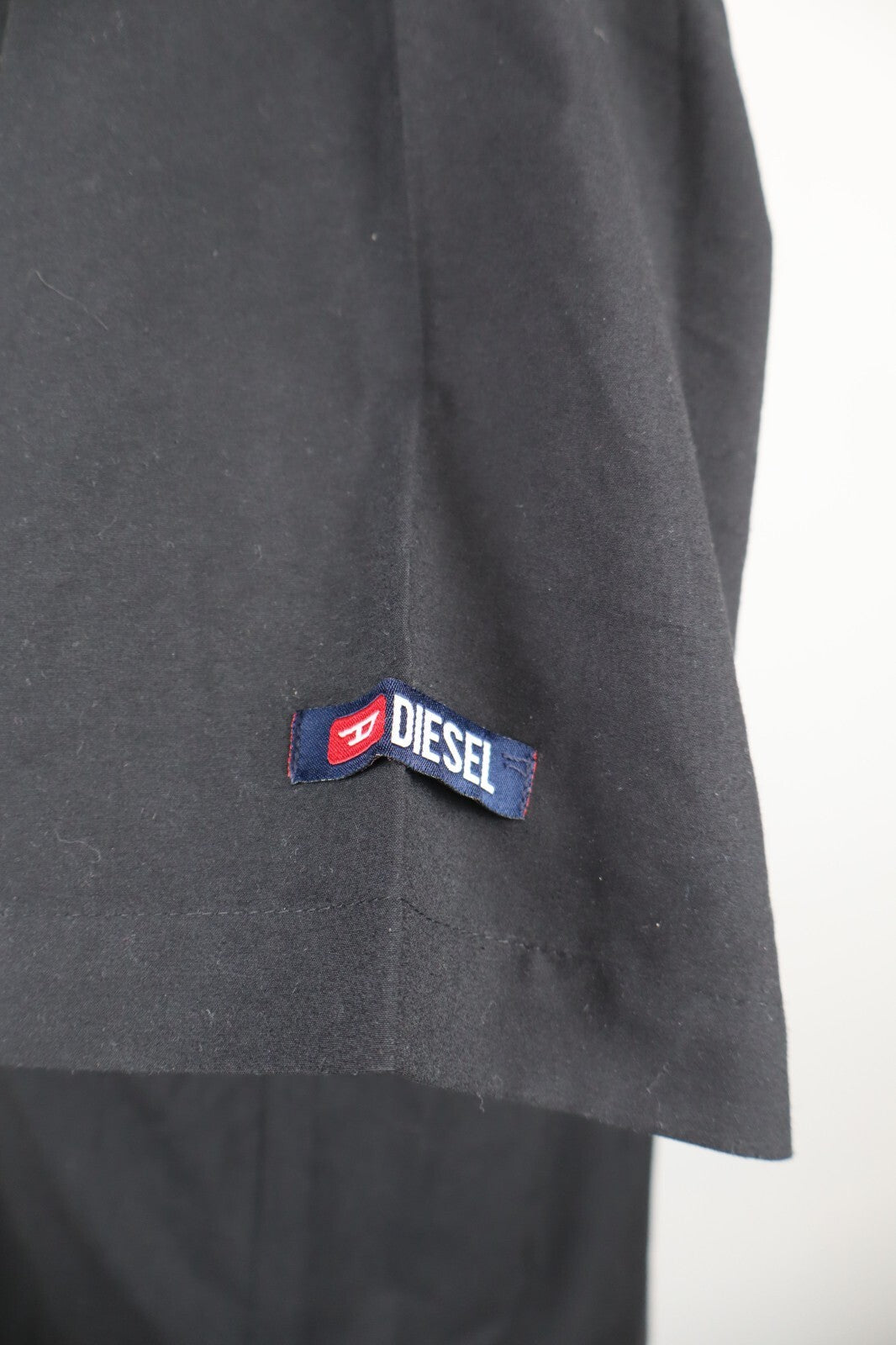 DIESEL CAMICIA CON CERNIERA UOMO TG. L MAN CASUAL VINTAGE SHIRT ZIP NERO POLY