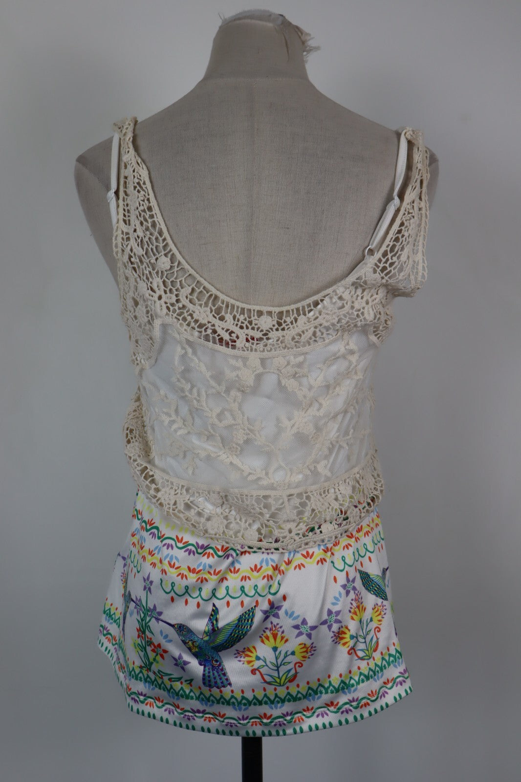 DESIGUAL MAGLIA DONNA TG. S WOMAN CASUAL VINTAGE T-SHIRT TOP REGOLABILE COTONE